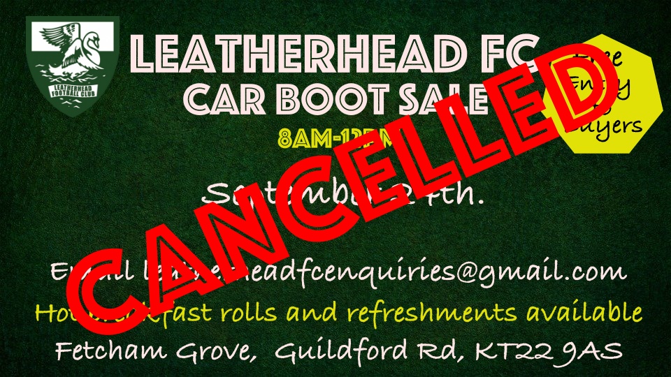 car boot sales 24th sept – cancelled